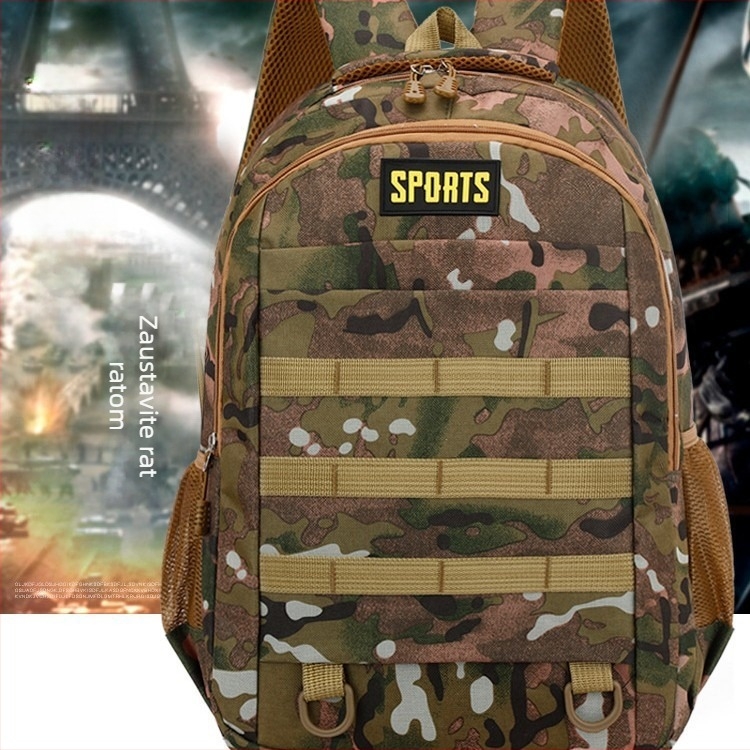Najlon ruksak s kamuflažnim uzorkom, velik kapacitet za putovanja i slobodno vrijeme, višeslojni sustav skladištenja, prozračan, lagan