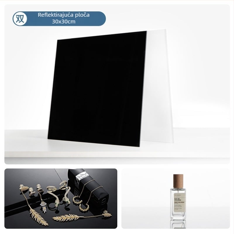 Pozadina od kaljenog stakla za fotografiju proizvoda; reflektirajuća površina; težina 200–800 g