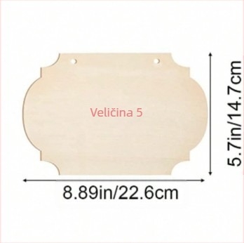 Privjesak od bukovog drveta — nedovršena četvrtasta drvena pločica za DIY slikanje