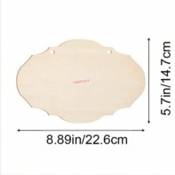 Privjesak od bukovog drveta — nedovršena četvrtasta drvena pločica za DIY slikanje