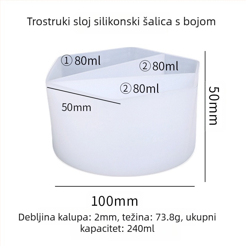 Silicone posuda za miješanje pigmenata za smolu - neobičnog oblika, DIY gel alat
