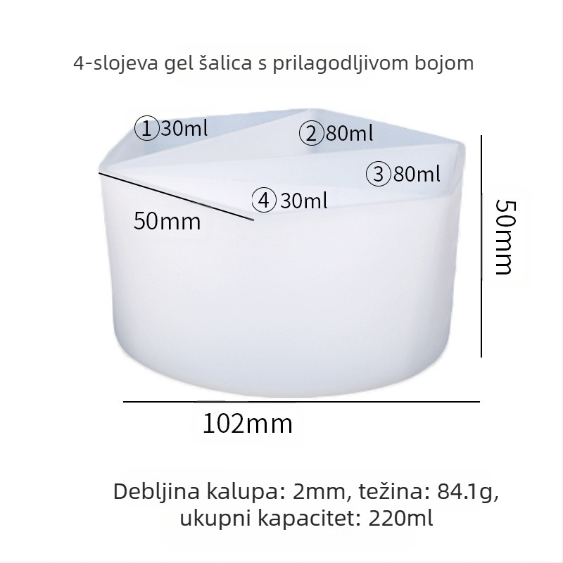 Silicone posuda za miješanje pigmenata za smolu - neobičnog oblika, DIY gel alat