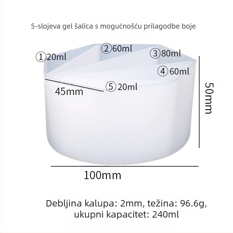 Silicone posuda za miješanje pigmenata za smolu - neobičnog oblika, DIY gel alat