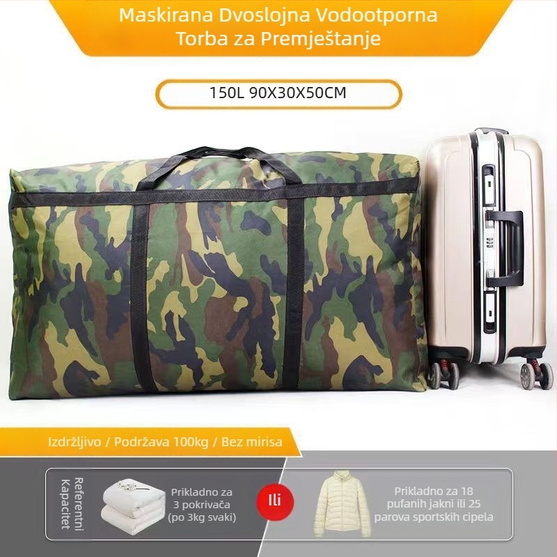 Torba za skladištenje jorgana i odjeće, vodootporna, ojačana, bez mirisa, dvostruka, prilagodljiva
