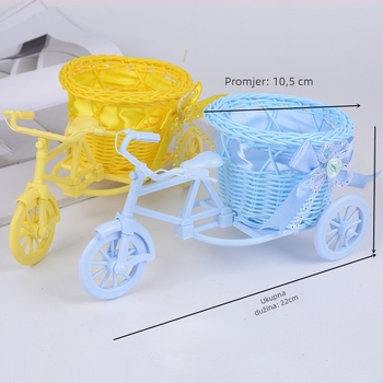 Košara za cvijeće za bicikl od plastike, plastično pletena, model BC-2, Xinwang – moderni minimalistički stil, za skladištenje i dekoraciju