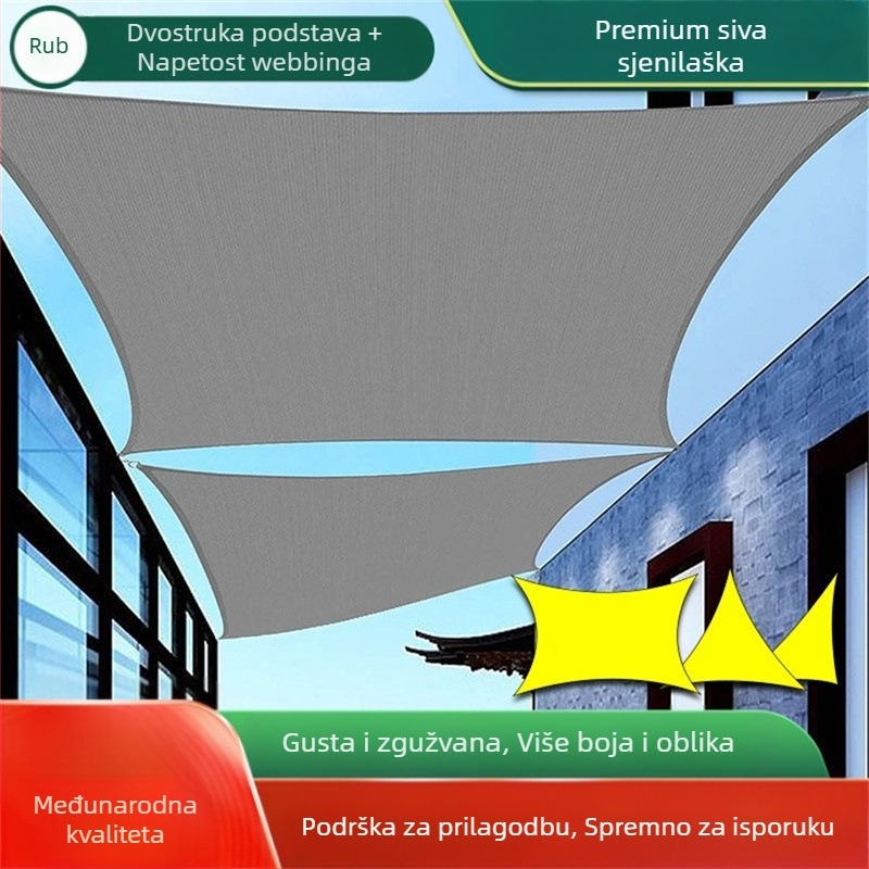 Hongtu Outdoor Pravokutno sjenilo za vanjsku upotrebu, poliester, vodootporno PU-2000mm