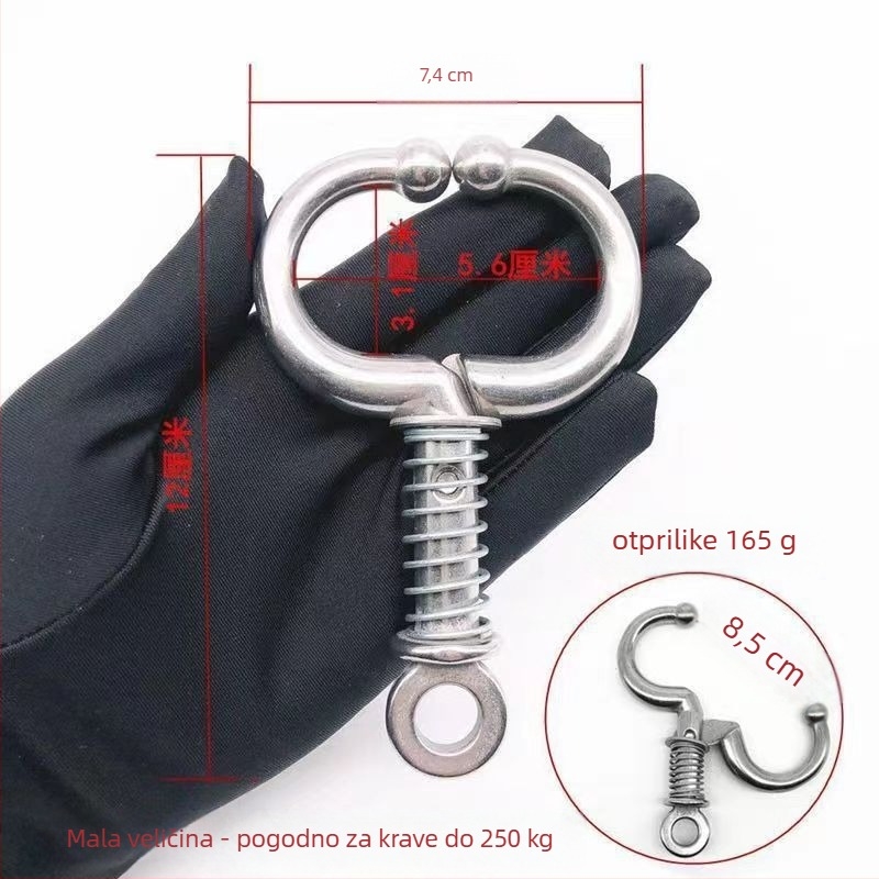 Nosna kopča za krave — opružni nosni prsten, alat za vuču, nosne kliješta