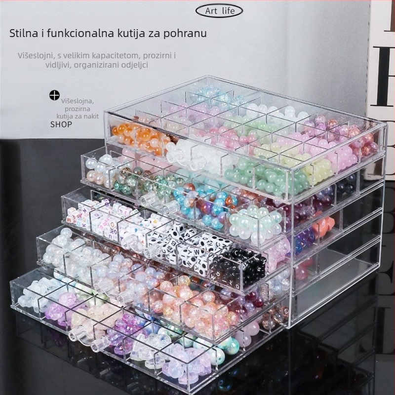 Kutija za pohranjivanje koralja s ladicama – višestruki pretinci, plastična konstrukcija, ambalaža za nakit