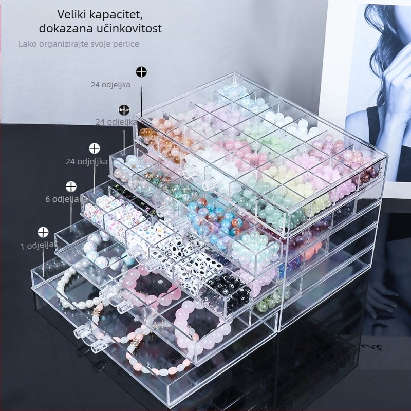 Kutija za pohranjivanje koralja s ladicama – višestruki pretinci, plastična konstrukcija, ambalaža za nakit