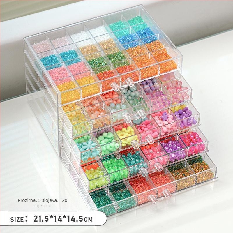 Kutija za pohranjivanje koralja s ladicama – višestruki pretinci, plastična konstrukcija, ambalaža za nakit