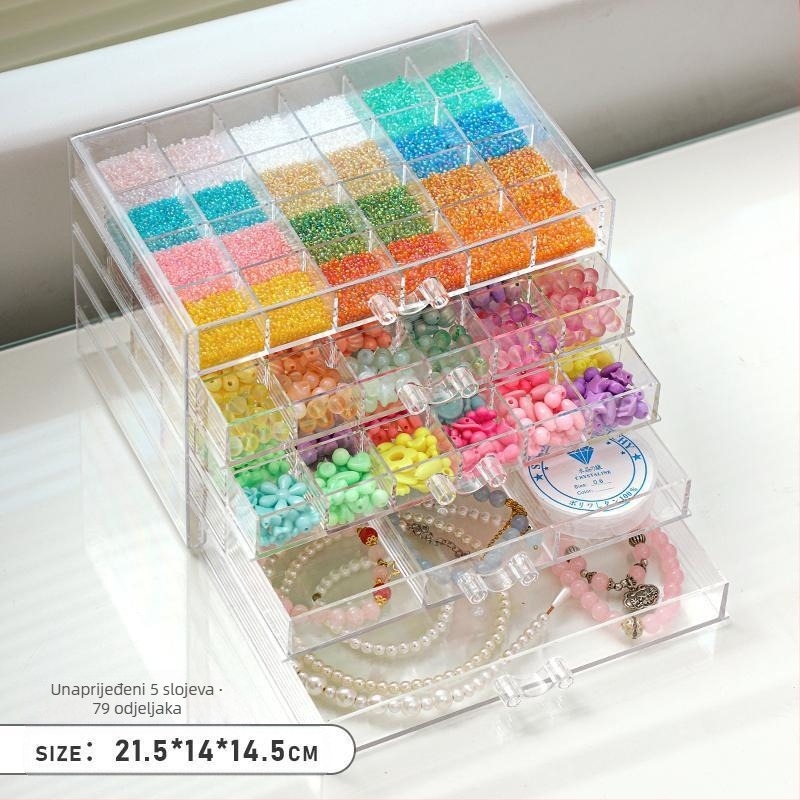 Kutija za pohranjivanje koralja s ladicama – višestruki pretinci, plastična konstrukcija, ambalaža za nakit