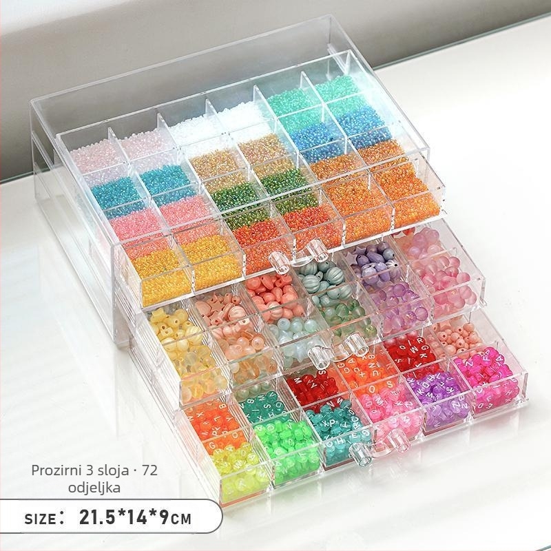 Kutija za pohranjivanje koralja s ladicama – višestruki pretinci, plastična konstrukcija, ambalaža za nakit