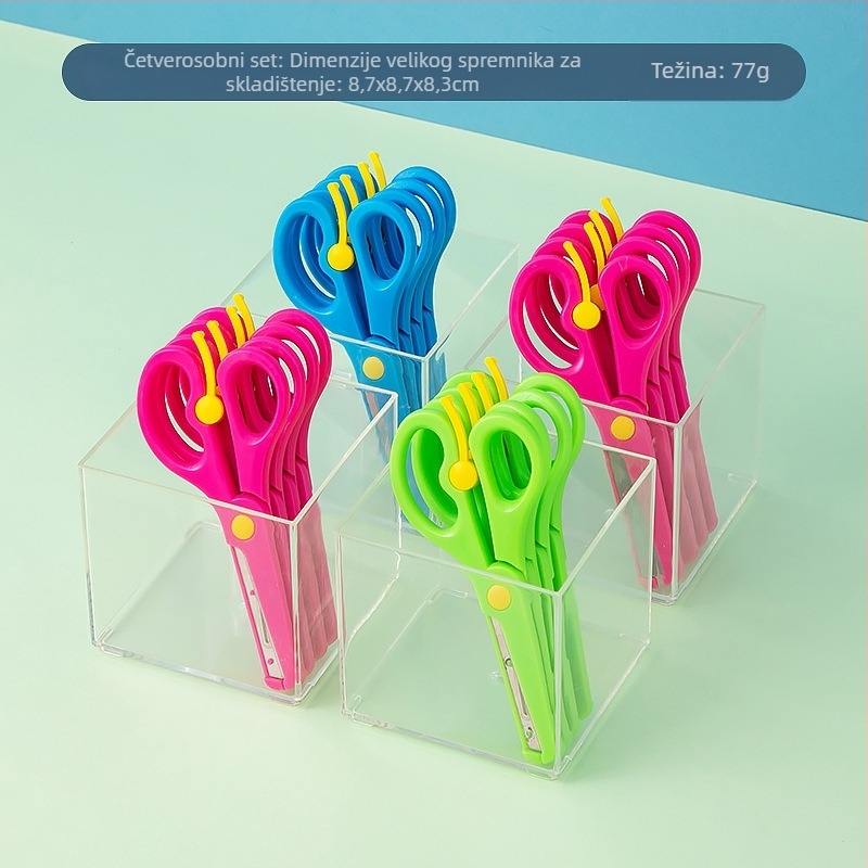 Kutija za škare za vrtić s mrežastim pregradama za markere, PP plastika, kapacitet 1 L