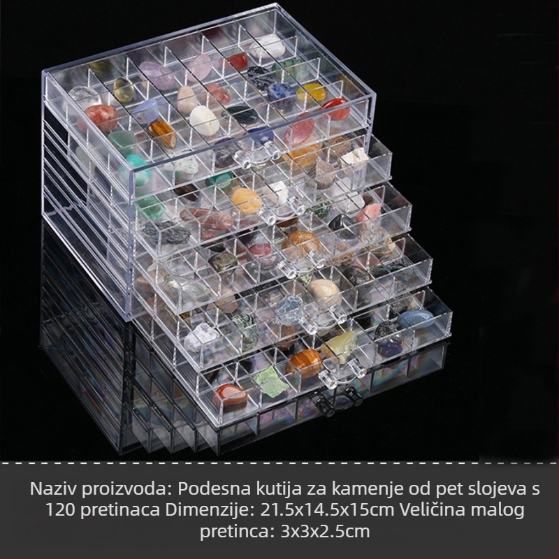 Desktop kutija za pohranu s pregradama, PS plast, kapacitet 1 L, moderni minimalistički stil