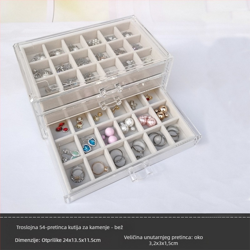 Desktop kutija za pohranu s pregradama, PS plast, kapacitet 1 L, moderni minimalistički stil