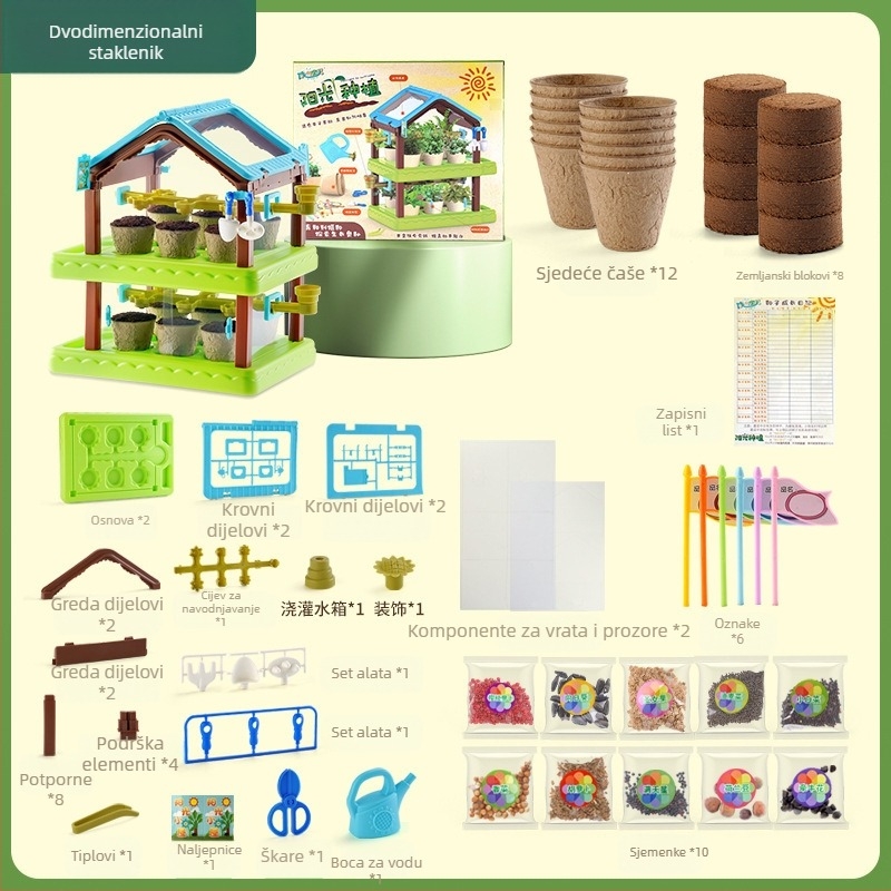 DIY komplet za praćenje rasta biljaka - Plastika, Višenamjenski, Bez električne energije, za djecu 4–6 godina
