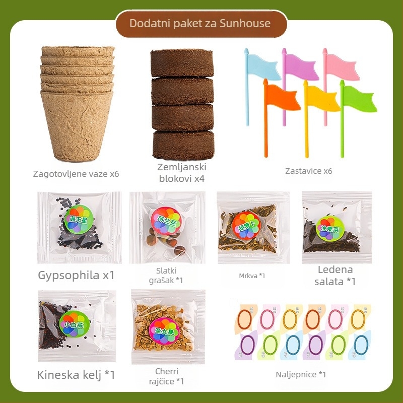 DIY komplet za praćenje rasta biljaka - Plastika, Višenamjenski, Bez električne energije, za djecu 4–6 godina