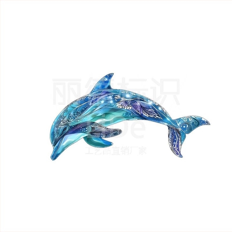 Željezna umjetnička skulptura: delfin i morski pas dekor za kućni akvarij, Lee – metalna izrada, moderni minimalistički stil