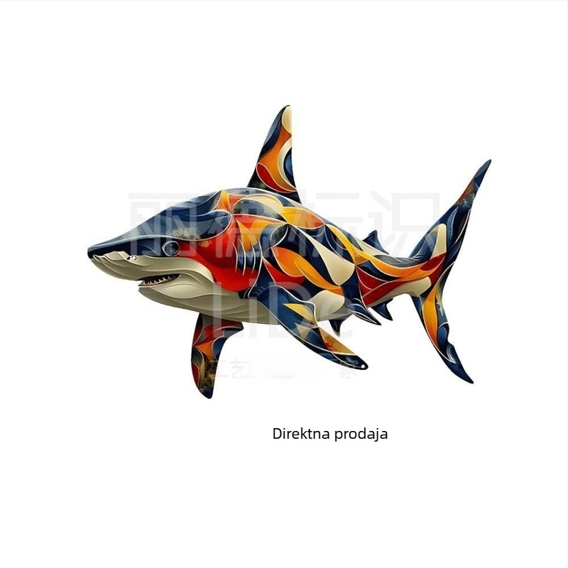 Željezna umjetnička skulptura: delfin i morski pas dekor za kućni akvarij, Lee – metalna izrada, moderni minimalistički stil