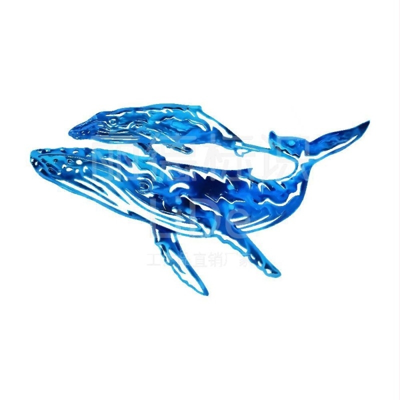 Željezna umjetnička skulptura: delfin i morski pas dekor za kućni akvarij, Lee – metalna izrada, moderni minimalistički stil