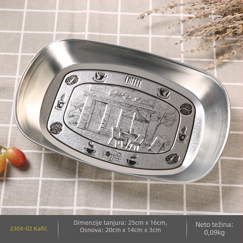 Kamping tanjur za voće, prijenosni tinplate tanjur, ultralak metalni tanjur za piknik i roštilj