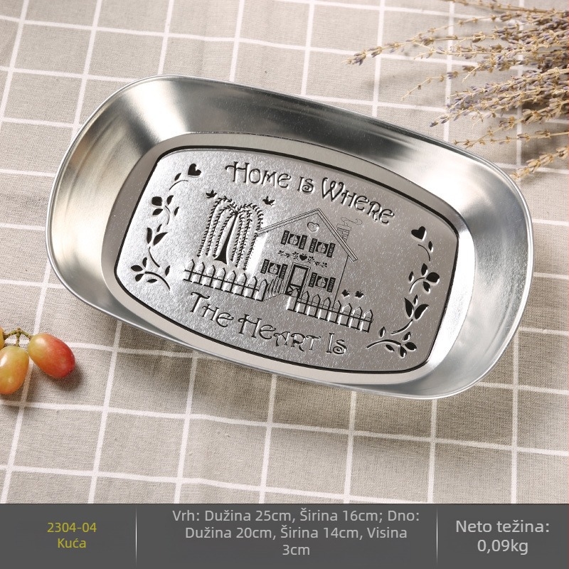 Kamping tanjur za voće, prijenosni tinplate tanjur, ultralak metalni tanjur za piknik i roštilj