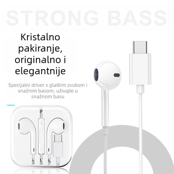 In-ear žične slušalice s basom i mikrofonom, model 20160517, duljina kabela 120 cm