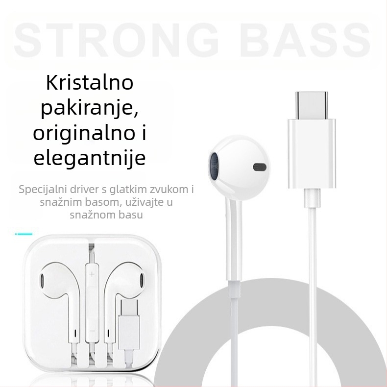 In-ear žične slušalice s basom i mikrofonom, model 20160517, duljina kabela 120 cm