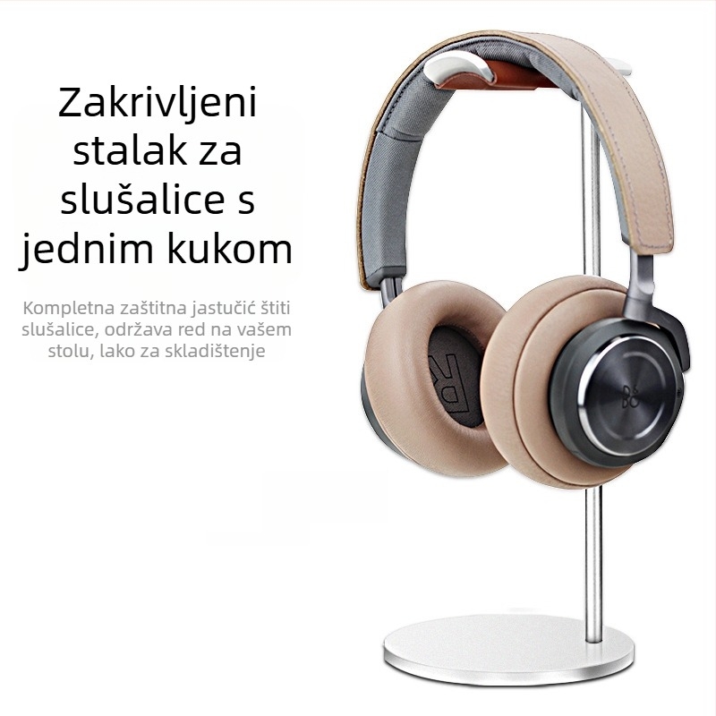 Držač za slušalice od aluminijske legure za stolno računalo – univerzalni stalak za slušalice i metalna polica za pohranu
