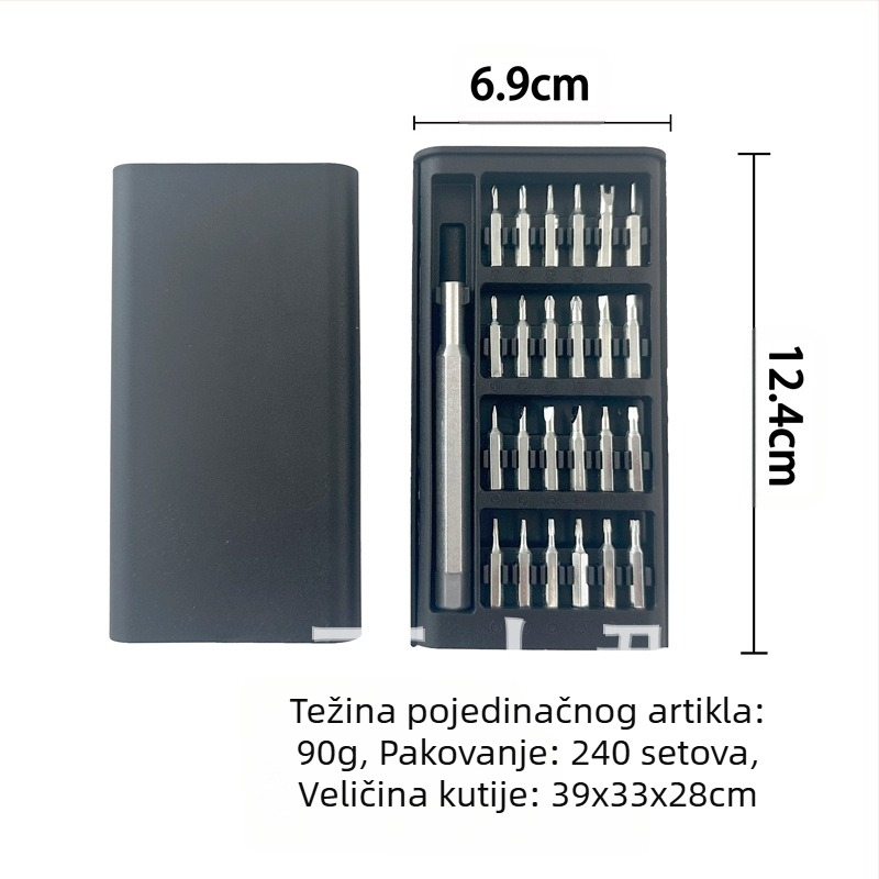 24/63-in-1 precizan set odvijača za popravak mobitela, magnetni, S2 legura alatne čelika, težina 0.36