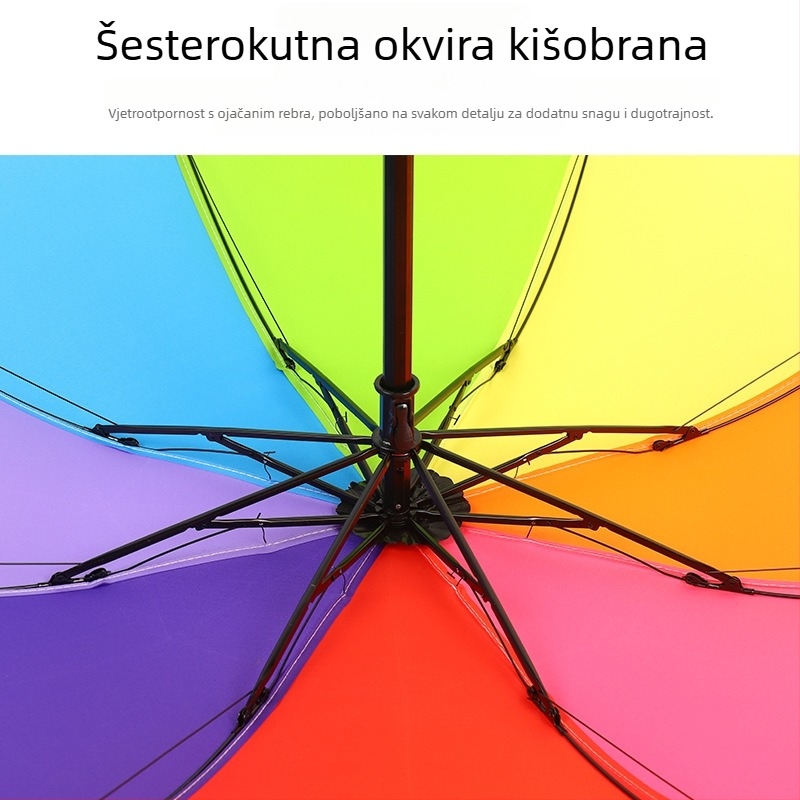Ručno otvarajući trodjelni sklopivi kišobran za odrasle — 8 rebara, okvir od željeza, plastična drška, tkanina 190T, moguć tisak logotipa