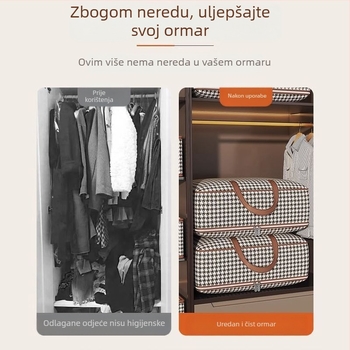 Torba za skladištenje deka i odjeće, torba u stilu ručne torbe, netkani materijal, višenamjenska, za preseljenje i skladištenje u spavaćoj sobi, model 103