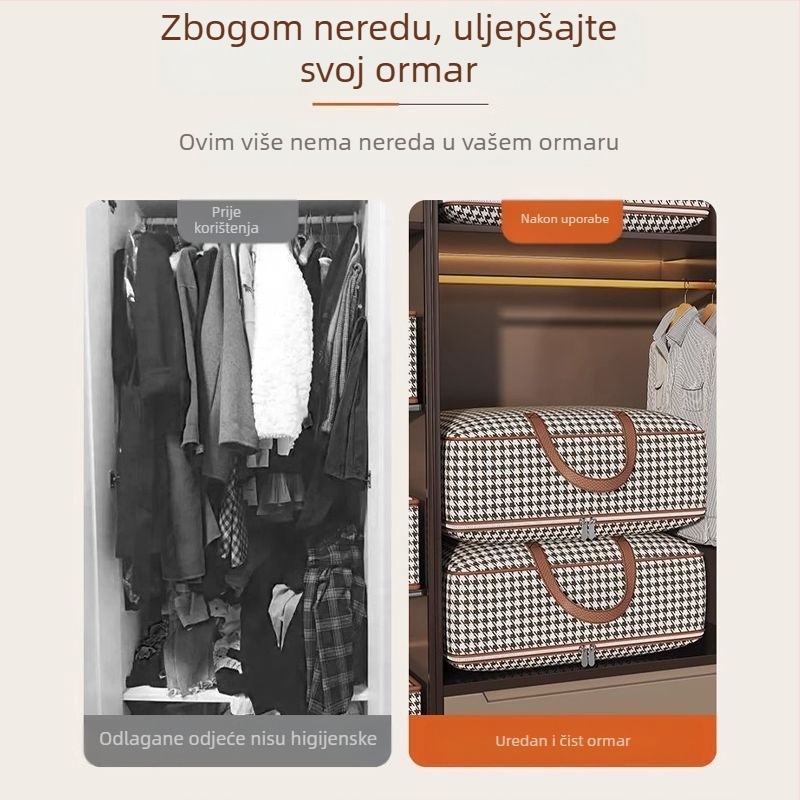 Torba za skladištenje deka i odjeće, torba u stilu ručne torbe, netkani materijal, višenamjenska, za preseljenje i skladištenje u spavaćoj sobi, model 103