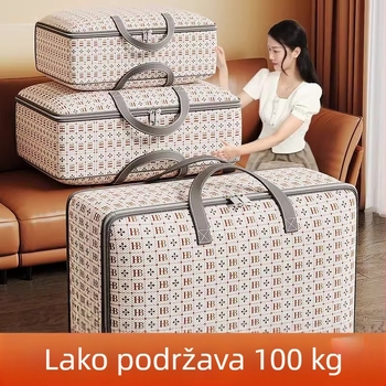 Kockasta vreća za pohranu pokrivača, netkani materijal, višestruka namjena, za pamučne pokrivače, sitnice i odjeću, pohrana u spavaćoj sobi