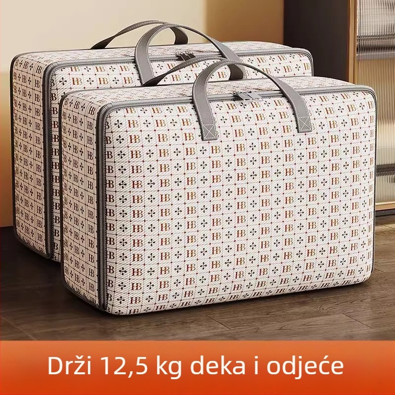 Kockasta vreća za pohranu pokrivača, netkani materijal, višestruka namjena, za pamučne pokrivače, sitnice i odjeću, pohrana u spavaćoj sobi