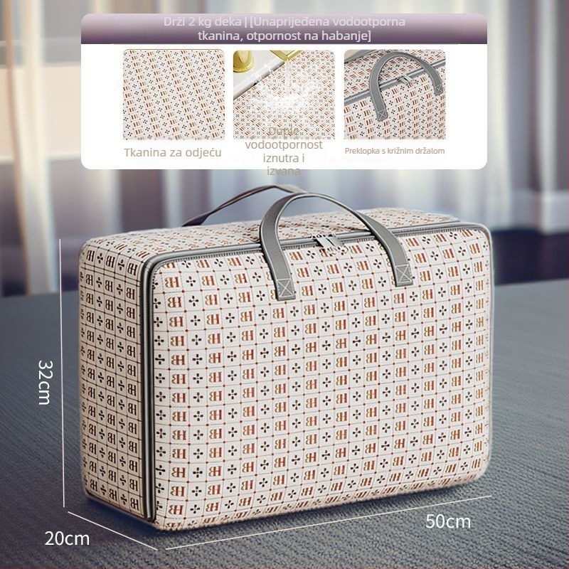 Kockasta vreća za pohranu pokrivača, netkani materijal, višestruka namjena, za pamučne pokrivače, sitnice i odjeću, pohrana u spavaćoj sobi
