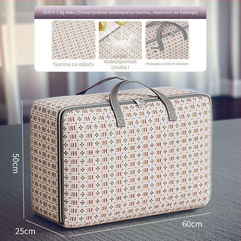 Kockasta vreća za pohranu pokrivača, netkani materijal, višestruka namjena, za pamučne pokrivače, sitnice i odjeću, pohrana u spavaćoj sobi