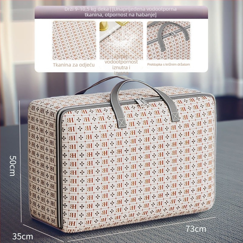 Kockasta vreća za pohranu pokrivača, netkani materijal, višestruka namjena, za pamučne pokrivače, sitnice i odjeću, pohrana u spavaćoj sobi