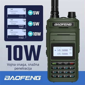 Baofeng P15UV ručni pomorski radio, vodootporan, baterija 8000mAh, zaslon, domet 1,5–3 km