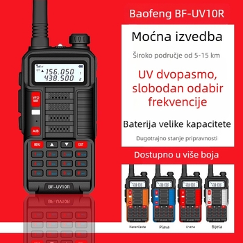 Baofeng BF-TR818UV Prenosni radio 10W, 128 kanala, domet 5–10 km, 8000 mAh baterija, LCD zaslon