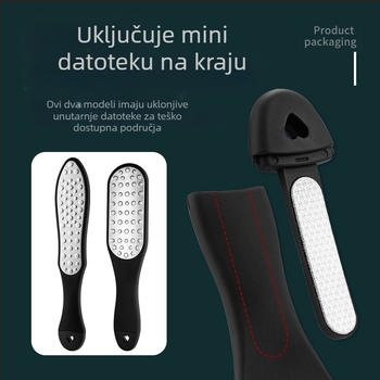 Dvojostrani brus za stopala od nehrđajućeg čelika, ABS/PP, pedikura alat, model SKU001362