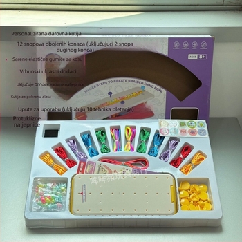 DIY set za izradu dječjih narukvica – etnički stil, materijal: šnura; proljeće 2024; u kutiji