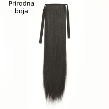 Perika s repom — dvostruki rep, duga kosa, sintetička vlakna, otporna na visoku temperaturu, nije za bojanje