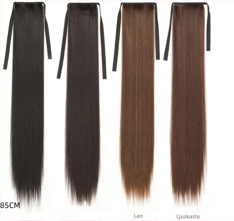 Perika s repom — dvostruki rep, duga kosa, sintetička vlakna, otporna na visoku temperaturu, nije za bojanje