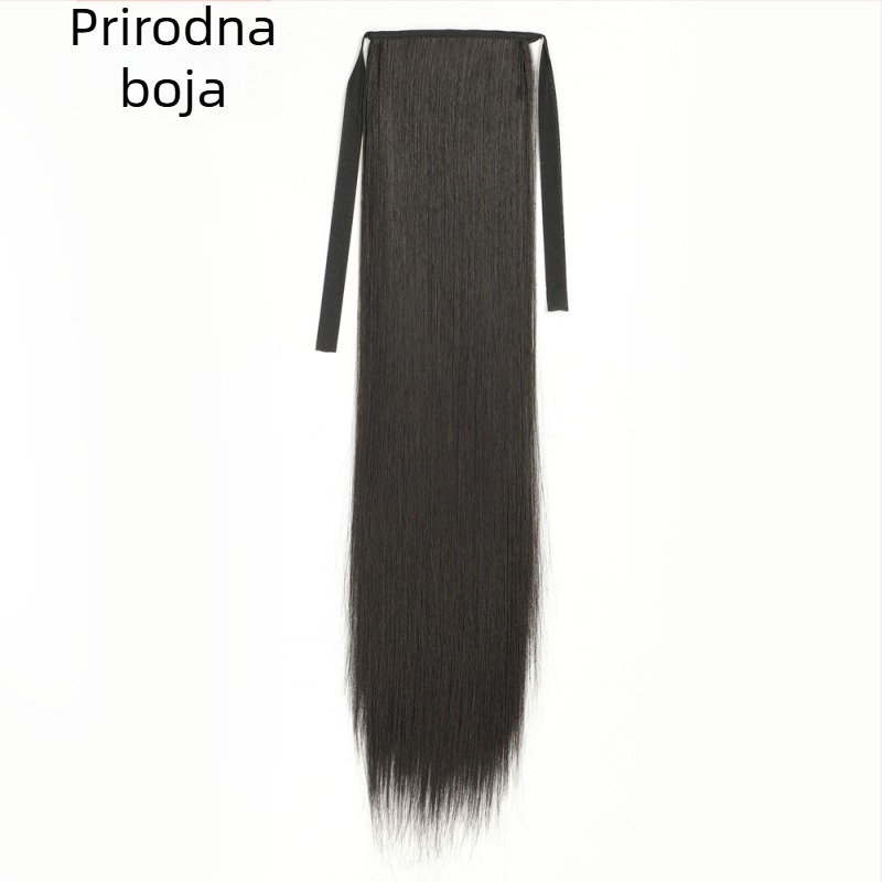 Perika s repom — dvostruki rep, duga kosa, sintetička vlakna, otporna na visoku temperaturu, nije za bojanje