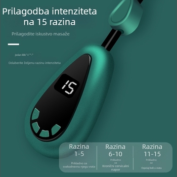 Cervikalni masažer s toplinskim kompresom i EMS mikrostrujom, baterijsko napajanje, model JZY-001, 58 g