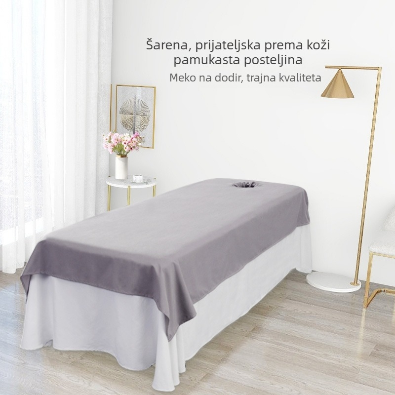 Aibang posteljina od poliestera i pamuka, jednobojni dizajn, reaktivno tiskanje i bojanje, moderni minimalistički stil