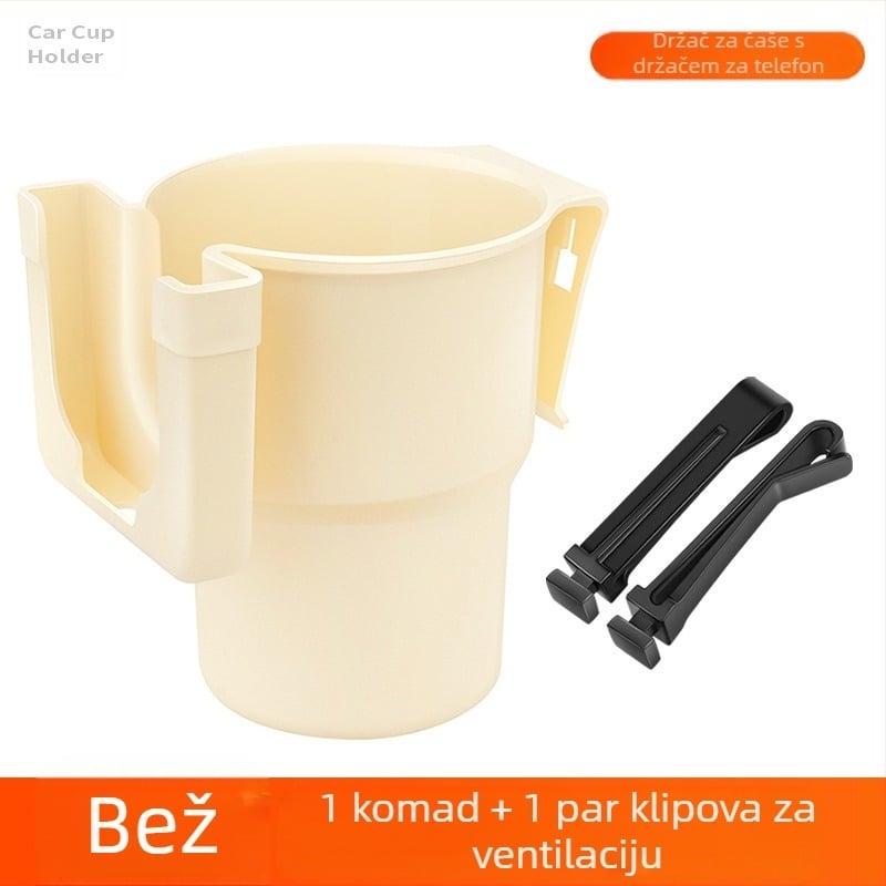 CHISHAN automobilni višenamjenski držač čaše, montira se na ventilaciju, PP materijal, model Novi držač za čaše, kompatibilan s otvorima za zrak, stražnjim naslonom i središnjom konzolom