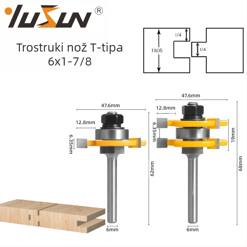 Fresa za mortise i tenon — Fresa s T-pločom za drvo