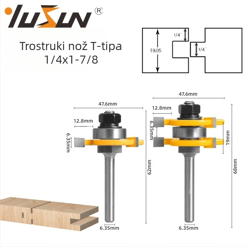 Fresa za mortise i tenon — Fresa s T-pločom za drvo